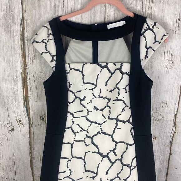 Ann Fontaine Penda Black and White Shift Dress Size 6 - Picture 2 of 11
